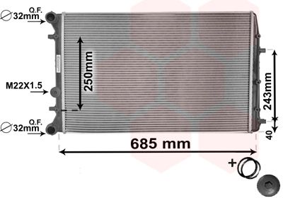 VAN WEZEL Radiaator,mootorijahutus 76002008